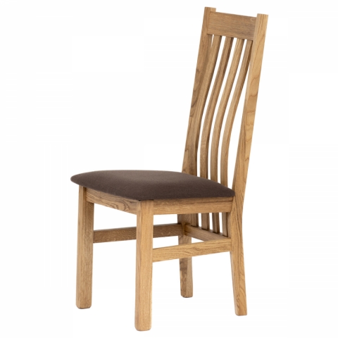 Dřevěná jídelní židle čokoládově hnědá látka masiv dub C-2100 BR2 
