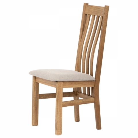 Dřevěná jídelní židle krémově béžová látka masiv dub C-2100 CRM2 
