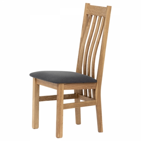 Dřevěná jídelní židle antracitově šedá látka masiv dub C-2100 GREY2 