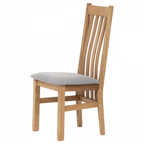 Dřevěná jídelní židle stříbrná látka masiv dub C-2100 SIL2 