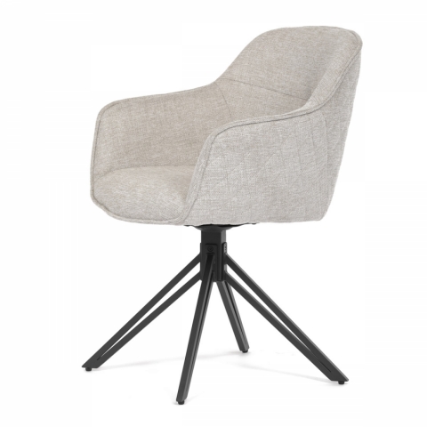 Jídelní a konferenční židle, potah krémová látka, kovové nohy, černý mat HC-533 CRM2