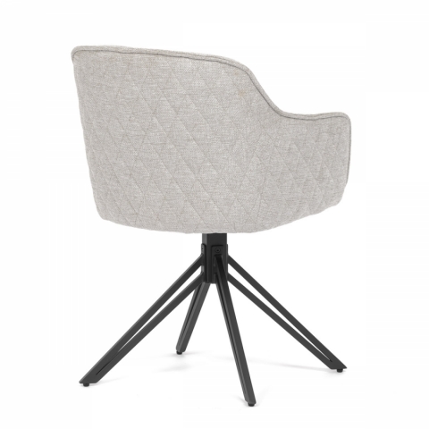 Jídelní a konferenční židle, potah krémová látka, kovové nohy, černý mat HC-533 CRM2