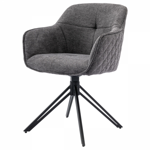 Jídelní konferenční židle tmavě šedá látka kovové nohy černý mat HC-533 GREY2