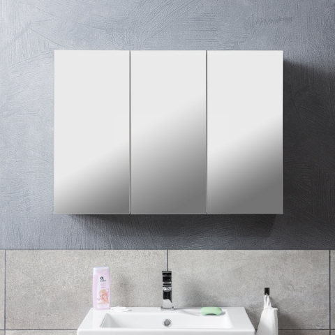 <![CDATA[Závěsná skříňka do koupelny ze zrcadlem 3 dveře SOLO 3 bílá FN2731 Idea]]>