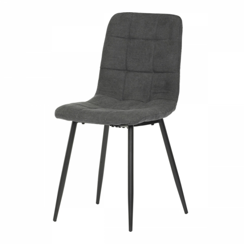 Jídelní židle šedá kovová čtyřnohá podnož černý mat CT-281 GREY2 