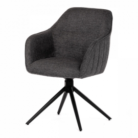 Jídelní konferenční židle tmavě šedá černé kovové nohy otočný mechanismus HC-536 GREY2 