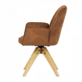 Jídelní židle hnědá vintage dubové nohy otočný mechanismus HC-539 BR3 