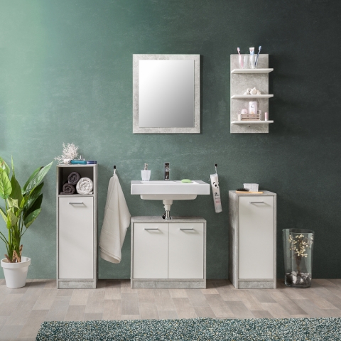 Koupelnová sestava MADEIRA beton/bílá