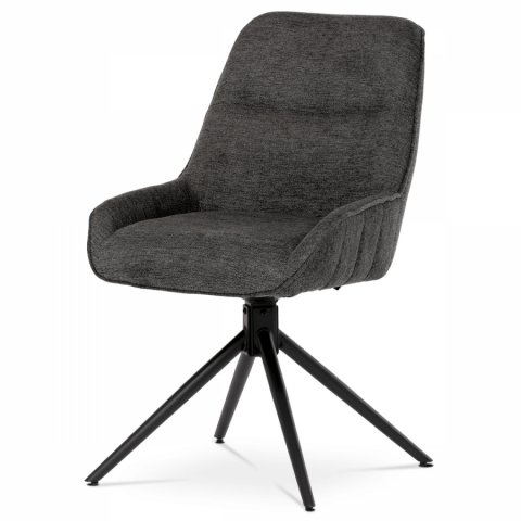 Jídelní konferenční židle tmavě šedá černé kovové nohy otočný mechanismus HC-535 GREY2 