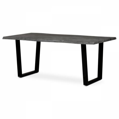 Jídelní stůl 180x100 šedá deska, nohy kov černý lak HT-812 GREY 