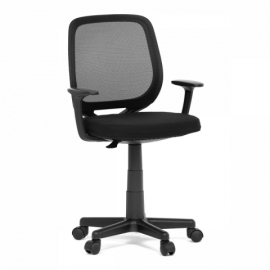 Kancelářská dětská židle černá mesh, plastový kříž KA-W022 BK 