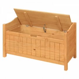 Dřevěná lavice truhla s úložným prostorem CORONA 2 světlý med vosk 