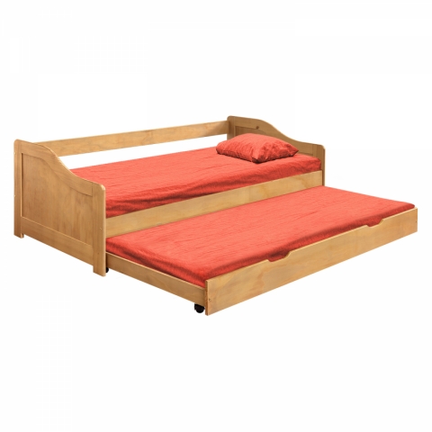 Rozkládací postel 90x200 masiv borovice s přistýlkou 8808V 