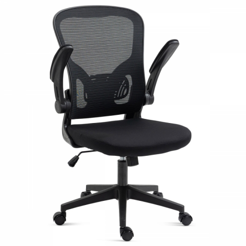 Kancelářská židle černá látka sklápěcí područky KA-V318 BK 