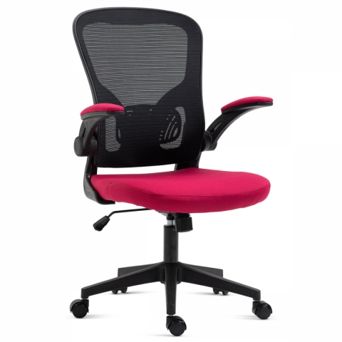 Kancelářská židle červená látka sklápěcí područky KA-V318 RED 