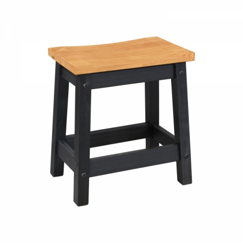Japonská stolička masiv borovice černý vosk 13286C