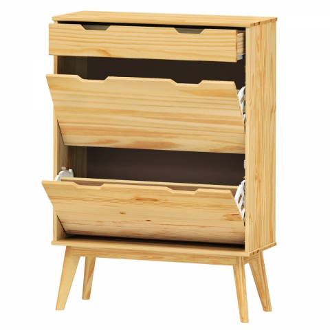 Výklopný botník masiv borovice BONITO lak