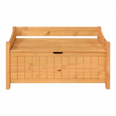 <![CDATA[Dřevěná lavice truhla s úložným prostorem CORONA 2 světlý med vosk Idea]]>