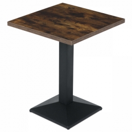 Jídelní stůl 60x60 x75 3D dekor staré dřevo kov černý lak DT-901 OLW 