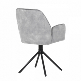Jídelní konferenční židle stříbrná látka dekor žíhaný samet kovové černé nohy HC-511 SIL4 