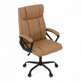 Kancelářská židle krémová ekokůže kovový kříž KA-Y386 CRM 