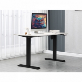 Kancelářský stůl s elektricky nastavitelnou pracovní deskou bílý, kov černý LT-W140 WT 