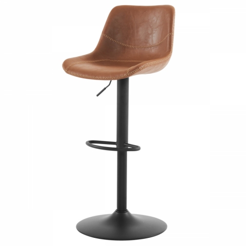 Barová židle hnědá ekokůže kov černý AUB-714 