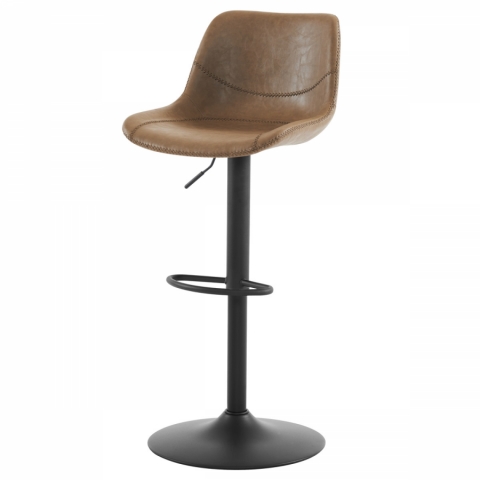 Barová židle krémová ekokůže, kov černá AUB-714 CRM