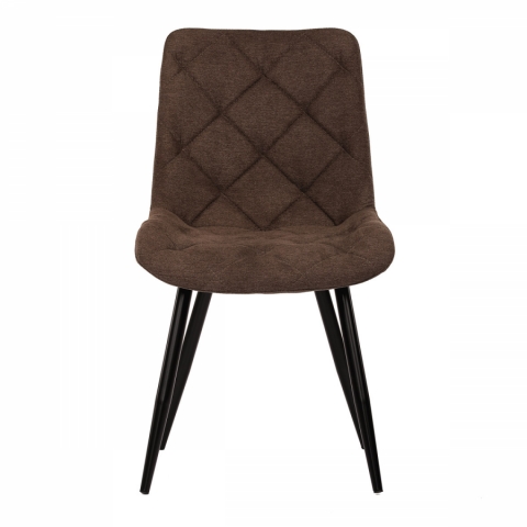 Židle jídelní, hnědá látka, nohy černý kov CT-382 BR2