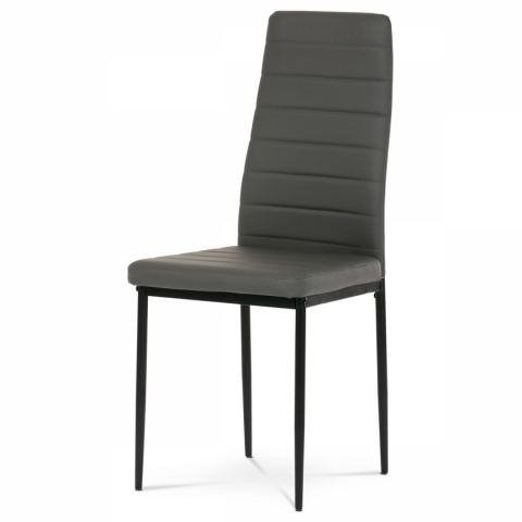 Jídelní židle šedá koženka černý kov DCL-372 GREY 