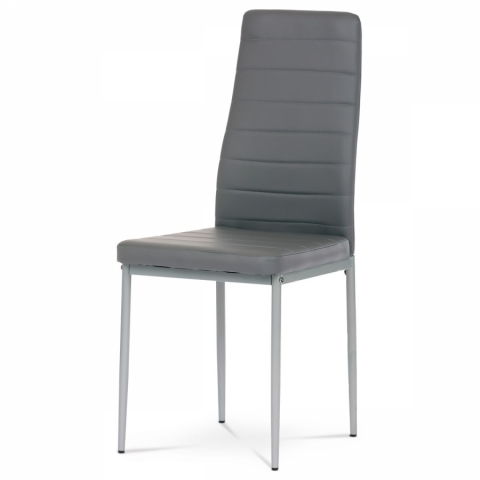 Jídelní židle šedá koženka šedý kov DCL-377 GREY 