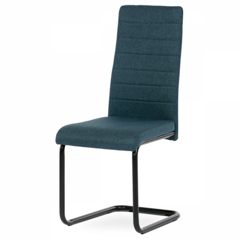 Jídelní židle modrá látka černý kov DCL-401 BLUE2