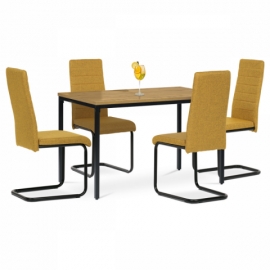 Židle jídelní, žlutá látka, černý kov DCL-401 YEL2