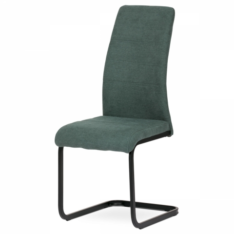 Jídelní židle zelenomodrá látka kovová pohupová podnož černá DCL-414 GRN2 