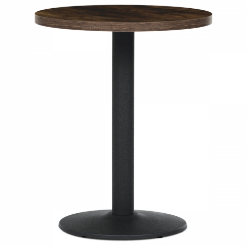 Jídelní kulatý stůl 60x60 x75 3D dekor staré dřevo, kov černý lak DT-902 OLW 
