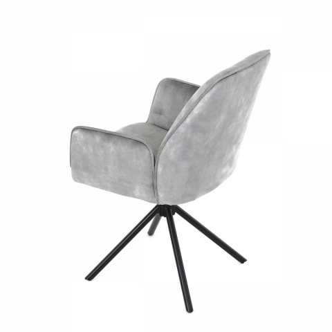 <![CDATA[Jídelní konferenční židle stříbrná látka dekor žíhaný samet kovové černé nohy HC-511 SIL4 Autronic]]>
