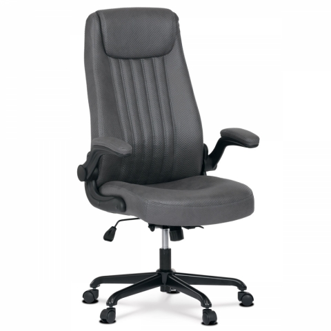 Kancelářská židle křeslo šedá koženka, kov černá KA-C708 GREY2