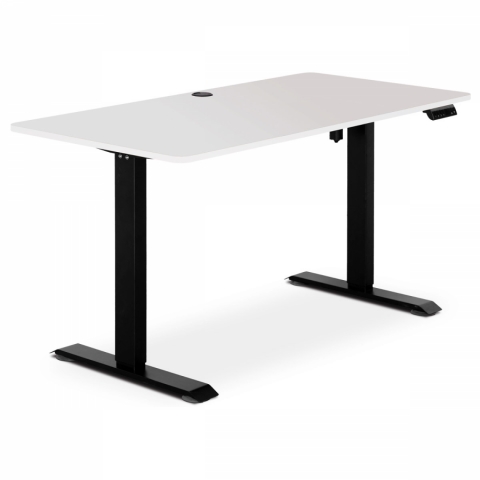 Kancelářský stůl s elektricky nastavitelnou pracovní deskou bílý, kov černý LT-W140 WT 