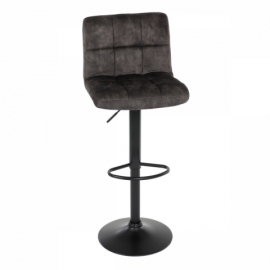 Barová židle hnědá sametová černá podnož AUB-827 BR4 