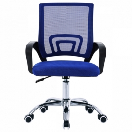 Kancelářská židle modrá síťovina MESH výškově nastavitelná chromovaný kříž KA-L103 