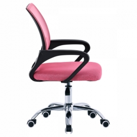 Kancelářská židle růžová síťovina MESH výškově nastavitelná chromovaný kříž KA-L103 PINK 
