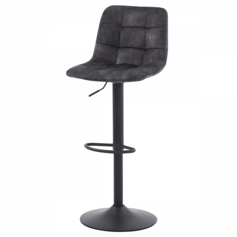 Židle barová šedá sametová látka černá podnož AUB-711 GREY4 