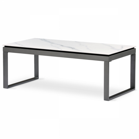 <![CDATA[Konferenční stolek slinutá keramika 120x60 bílý mramor nohy šedý kov AHG-284 WT Autronic]]>