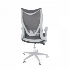 Židle kancelářská, šedý MESH, bílý plast, plastový kříž KA-S248 GREY