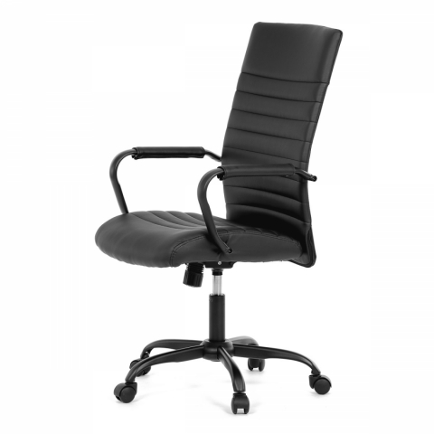 <![CDATA[Kancelářská židle černá ekokůže houpací černý kov KA-V306 BK Autronic]]>
