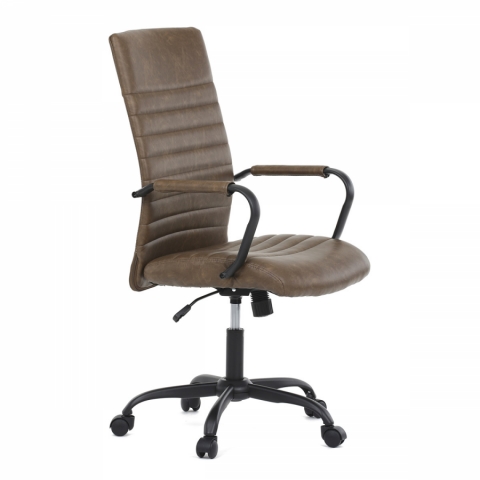 <![CDATA[Kancelářská židle hnědá houpací černý kov KA-V306 BR Autronic]]>