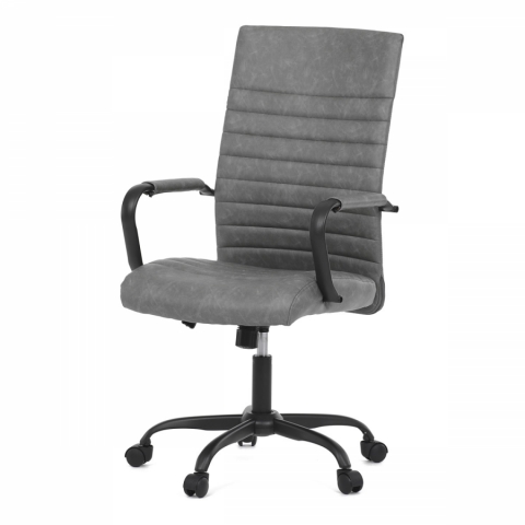Kancelářská židle šedá houpací černý kov KA-V306 GREY