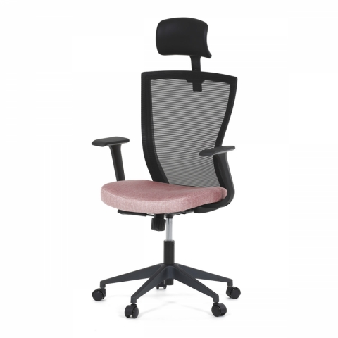 Kancelářská židle černá MESH síťovina růžová houpací KA-V328 PINK
