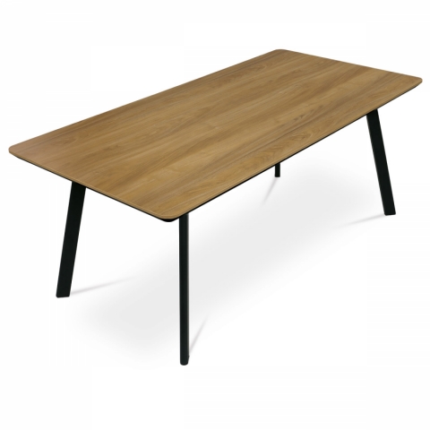 Jídelní stůl pro 4, 6, 8 osob 180x90x76 dub kovové nohy černý lak HT-533 OAK 