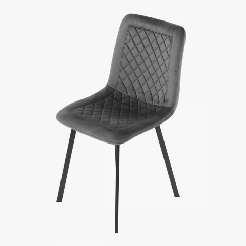 Jídelní židle šedý samet kov černý mat DCL-973 GREY4